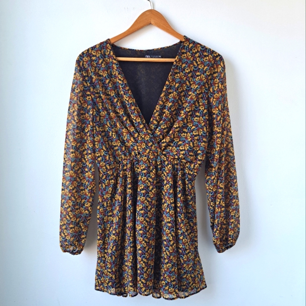Zara floral print mini dress